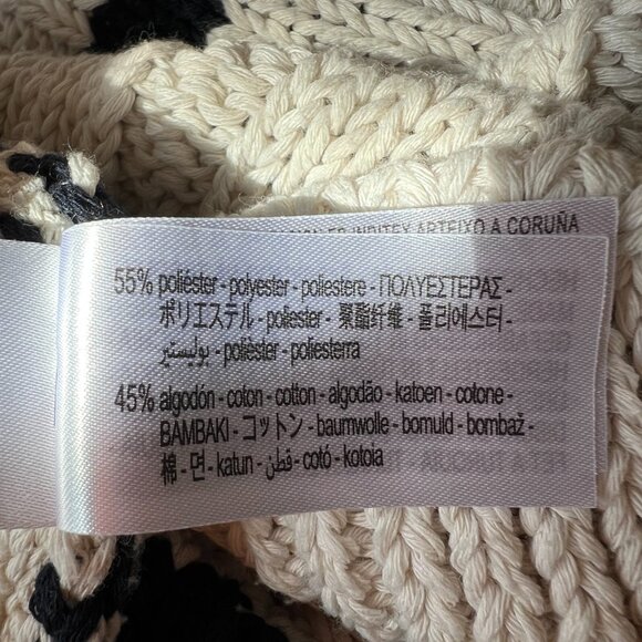 Zara chunky-knit cotton striped sweater, size S, cream/black - Picture 7 of 9
